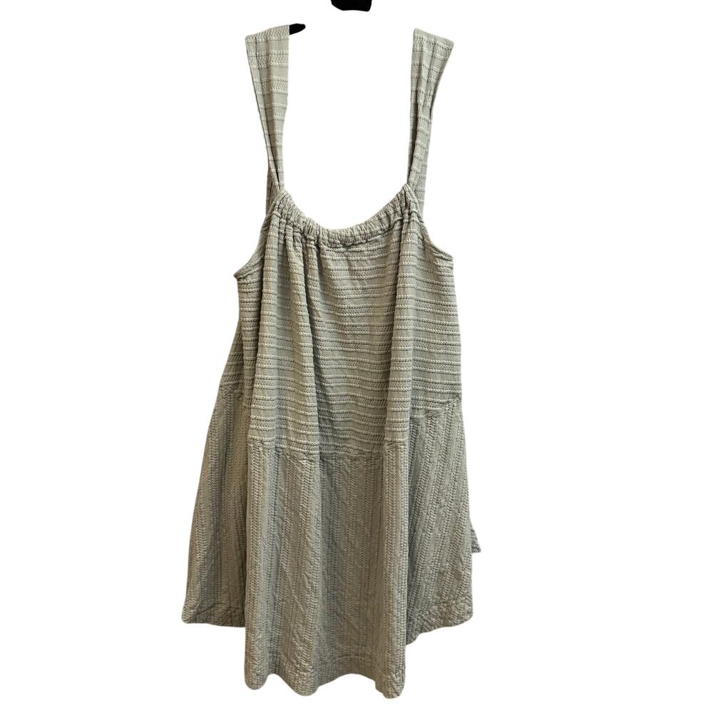 Free People Beach Convertible Mini Dress Gray Seersucker Fabric Women's Large